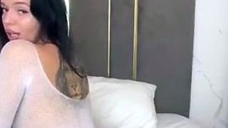 Blonde tight pussy babe solo toy fun in glamour masturbation