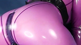 Cristal Kinky Lilac Rubber Doll Solo Fucking Machine Outdoors