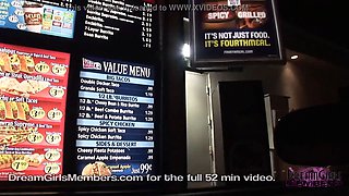 Large tit dark haired coed streaks around tampa
