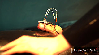 Edging in a Vacuumbed with Electro, Toys Combined with Some Hand Deepthoating and Loads of Spit.