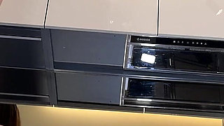 Hot and Horny Sexy Long Brunette Wife in Black Fishnet Stockings Takes Her Lace Panties off to Flash Pussy and Ass