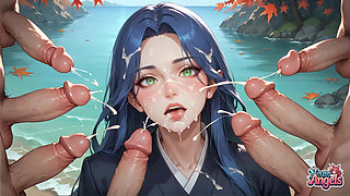 Autumn Sea Milk Spray Orgasm: Multi-penis Deluge