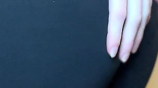 Taking off See-through Leggings and Masturbation From Behind