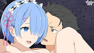 Rem Gets Pussy Creampied By Subaru Uncensored ReZero Hentai