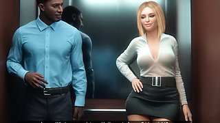 Blonde Secretary Wife Trapped in an Elevator with BBC