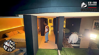 Cj with His Big Black Cock Fucks a Big Latin Ass of Beautiful Vagina and Makes His Milk Cum Run on His Adored Feet