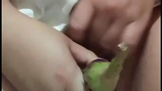 Playing Eggplant Pussy