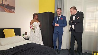 Ebony beauty Vicky ravishes Stanley's cock in a kinky wedding night