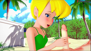 Tinkerbell Deepthroat on the Beach