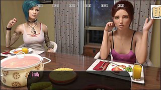 3D tattooed babe in uncensored cartoon porn with big natural tits and a big ass