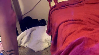 Petite lil sexy babe gives Footjob to a big hard cock
