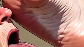 Old Granny Sucking Fat BBW Feet - Extremely Horny Foot Worship
