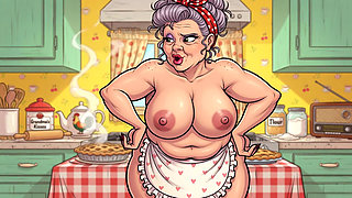 Ai Grannies Naked in Kitchen