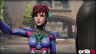 D.va Security BBC Punishment for Mischief - Double Facial Cumshot Overwatch 3D