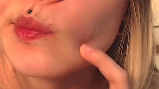 Dildo Riding & Wet Masturbation on the Transparent Table
