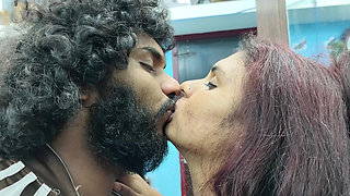 Neck Kiss with Lip Lock in Nighty