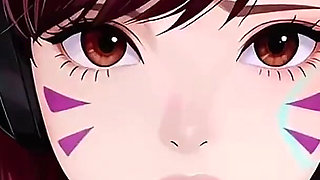 60 Frames, 1080p, D.va the Second Episode, the Innocent and Adorable Dva, Along with a Perfect Artful Oral Sex Scene. Blowjob,