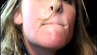 Big Breasted Girl Swallows Huge Load by the Pool