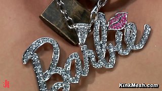 Bound blonde hars flogging training