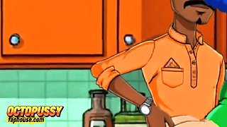 Cartoon Housewife Octopussy Gets Anal Pounded in Kitchen