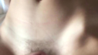 Hairy Pussy eating, doggy style fuck and a cum shower on wife's belly