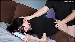 Gamer Girl In Petite Japanese Gamer First Anal & Cum On Face Ahegao Moans