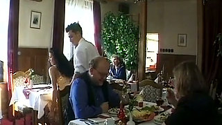A Classy Slut From Germany Got Double Fucked on the Dinner Table