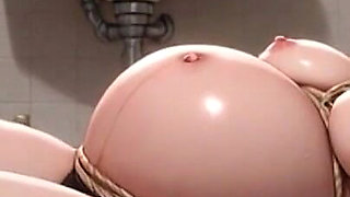 Pregnant Woman Smoking in Filthy Bathroom Bondage - Wet Pussy Desperation