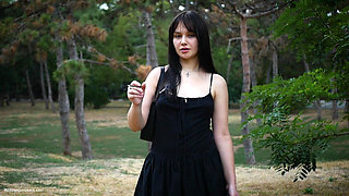 Smoking 120mm Cigarette Outdoors