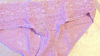 Small teen lace panty cumshot