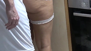 Finally Lift Her Skirt and Fuck My Stepmom in Kitchen