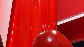 Facesitting Lesson: He Is Completely Addicted to His Rubber Goddess's Latex Ass