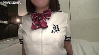 G-cup Lookalike Beauty - Uniform Hotel Date Turns Intimate