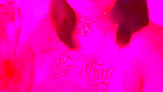 BBW Smoking in Her Psychedelic Bathroom - 4K