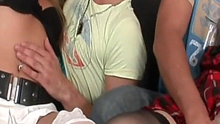 Bi-pleasure Scene 3 Bisexual Orgy of All Against All with a Couple of Busty Women in Lingerie