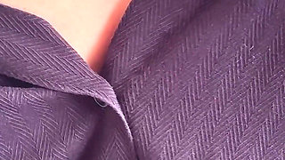 Close-up Video of a Busty Girl Masturbating Her Wet Pussy