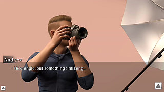 The Stepmother Is Alone in the Room, Secretly Having Fun with the Photographer on the Bed