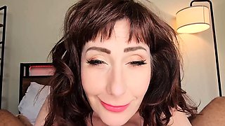 POV blowjob footjob handjob with Karla Kush eating cum