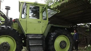 German Farm MILF Threesome: Anal & Big Tits Outdoor with Cum in Mouth