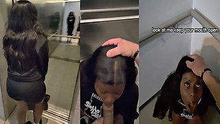 Shy Girl Gets Convinced in Elevator to Swallow a Stranger's Cum