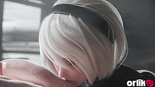 2b Nier Automata Blowjob & Town Cowgirl Fuck - Creamy Pussy & Creampie Ending 3D Animation