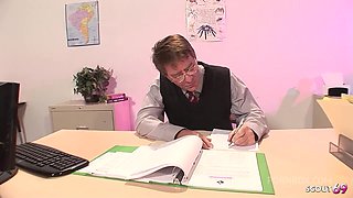 Flexible Teen Haley Sweet talk her Big Dick old Ugly Teacher to Fuck