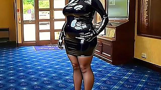 Shiny PVC Skirt High heel Golf Club Entrance Slut Walk inPVC