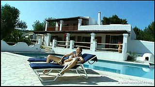 Lesbians Eufrat and Keana Moire Enjoy Using Sex Toys Outdoors by Pool - Private Porn Sex Videos