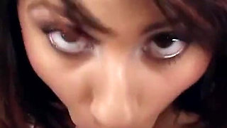 Hot Brunette Liv Aguilera POV Blowjob Swallow