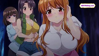 Busty harem campers grind wild and moan in tent until they’re soaked