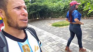 Argentine man fucks the ass of a French woman who was hanging around the park looking for a boyfriend