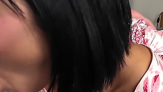 Tiny Tattooed Asian Bedroom Fun - Blowjob, Multiple Positions, Mega Orgasm & Creampie