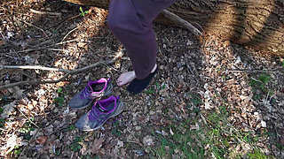 Naked Pussy Spanking in the Woods