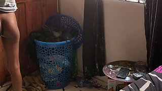 Hard Pussy Pounding of My Step Brother While Parents Are on Chopping